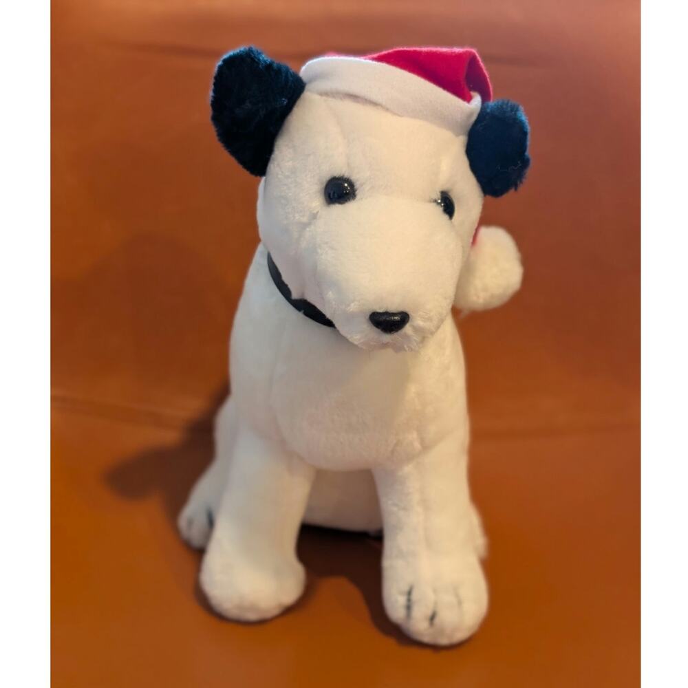 Vintage 1993 Dakin RCA Nipper Dog Plush with Santa Hat - Picture 3 of 9